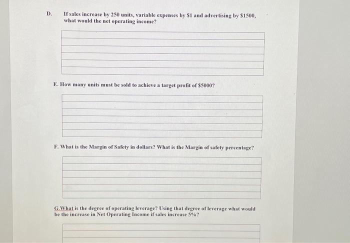 the following contribution format income statement based on a sales volume of