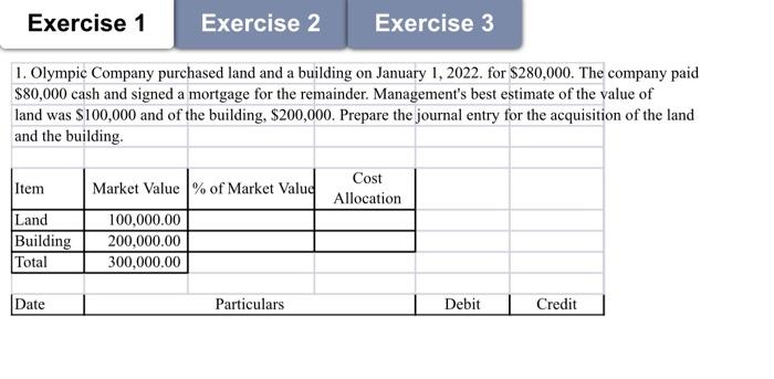 exercise 1, exercise 2, and exercise 3 Exercise 1 Exercise 2 Exercise