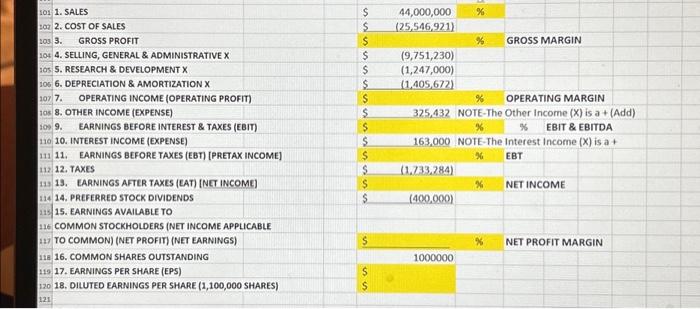  Answer yellow boxes with excel formula. 