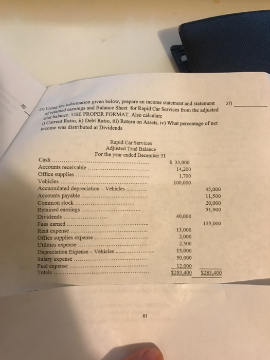  rmation given below, prepare an income statement and statement 2) the