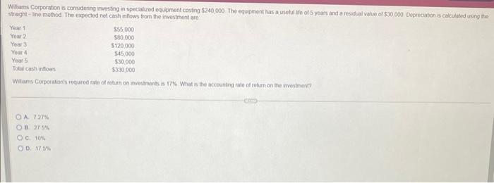  straght - Ine method the expected nel cath inflows from the