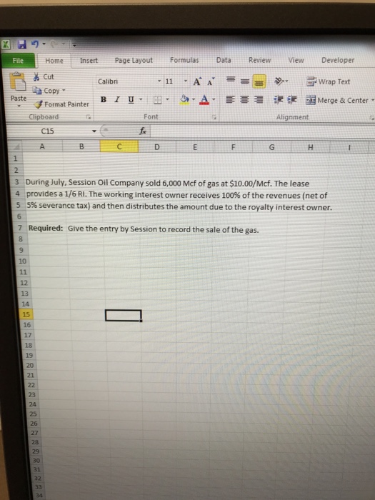  Home Insert Page Layout Formulas Data Review View Developer Cut Copy