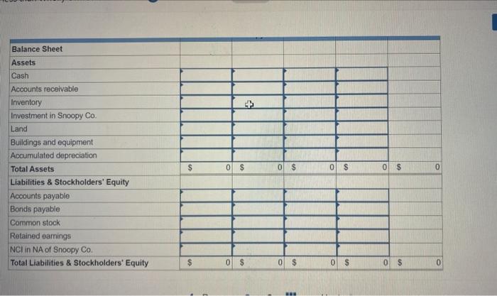 while all values in the "Consolidation Entries" columns should be entered as