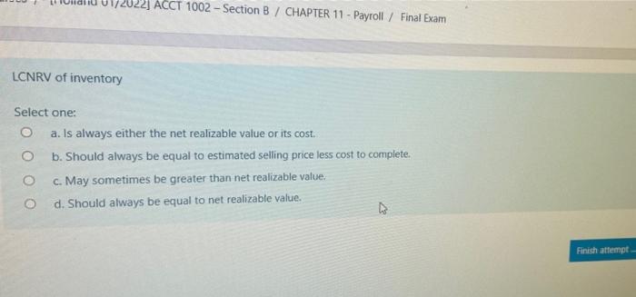  22] ACCT 1002 - Section B / CHAPTER 11 - Payroll