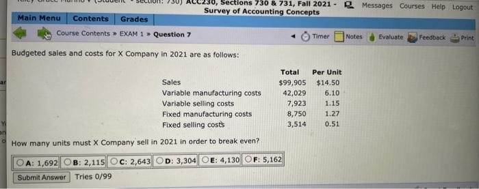  ALC230, Sections 730 & 731, Fall 2021 - Messages Courses Help