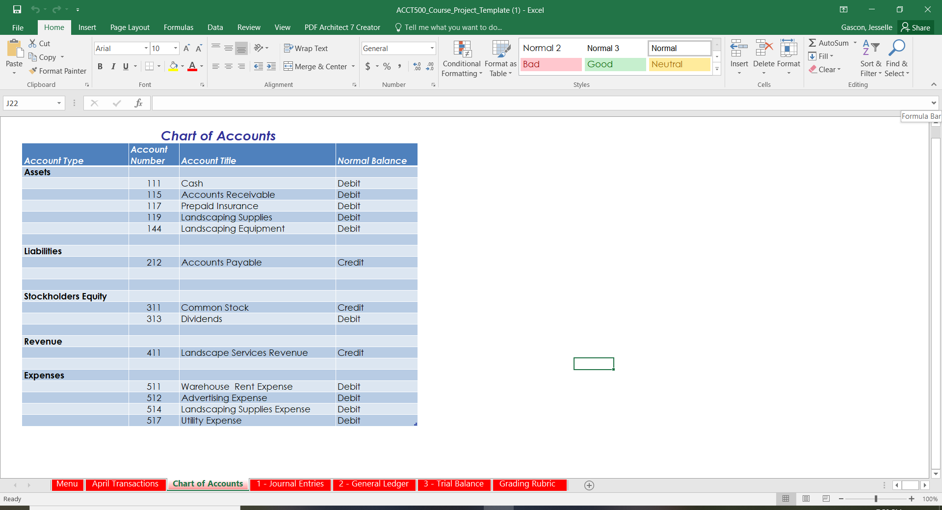 section of the respective week. The Course Project template has all of
