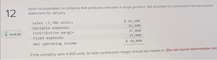 the upcomirs year Data for the upcoming year appear below: Multiple Choice