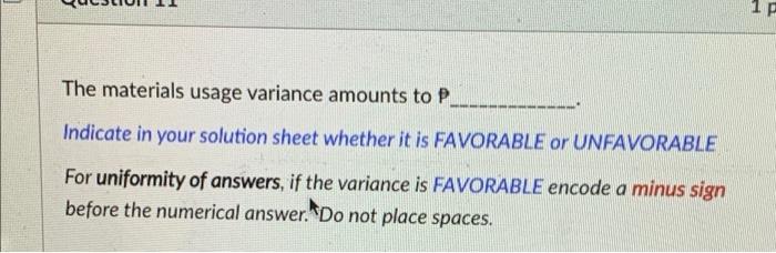 a lawn fertilizer called Hypergro. The company has developed standard costs for