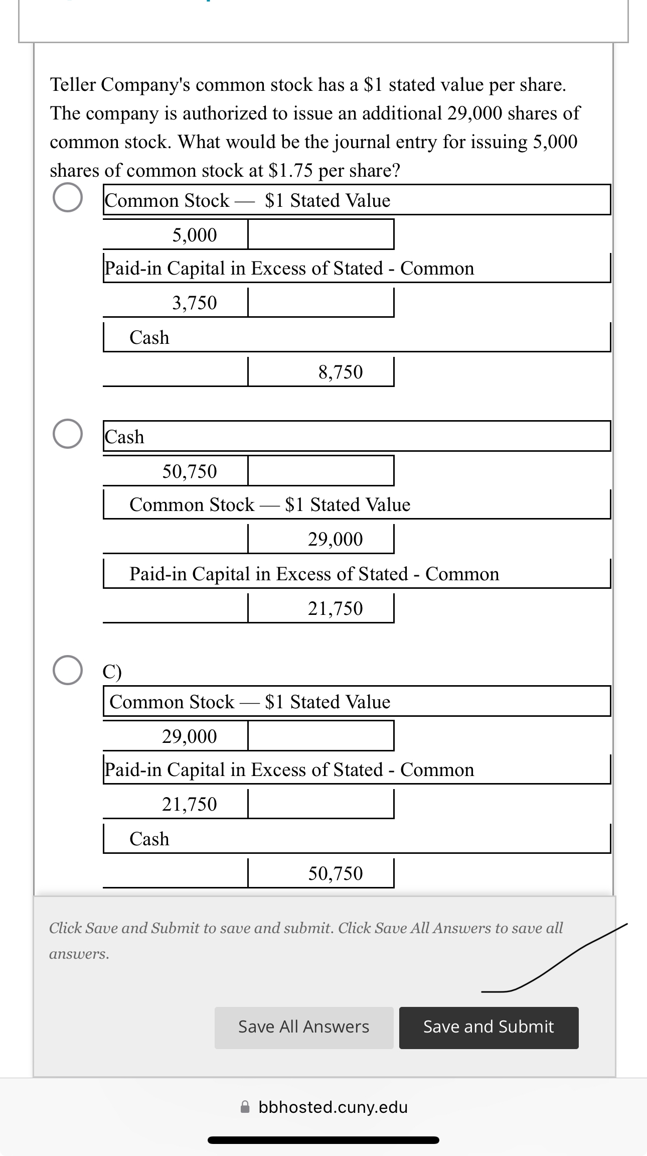  Teller Company's common stock has a $1 stated value per share.