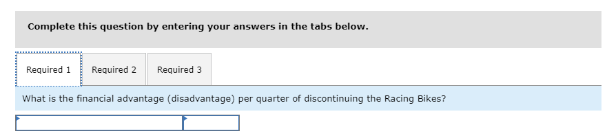 Company manufactures three types of bicycles-a dirt bike, a mountain bike, and