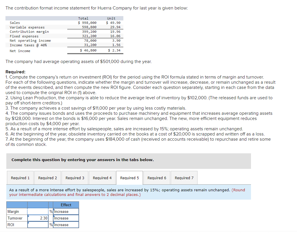  I only need help with Required 5 and Required 6. Required
