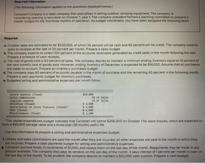  I need the solution to this problem. Required Information The following