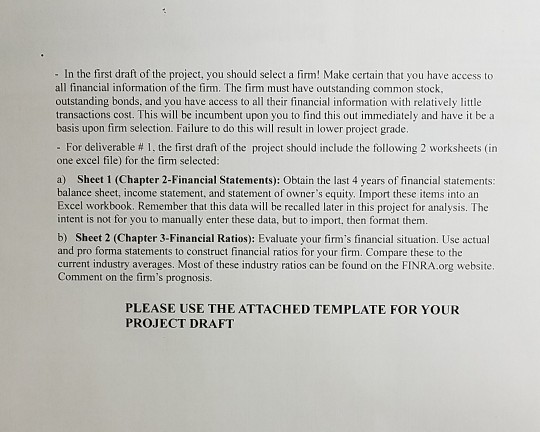  please show all work in excel - In the first draft