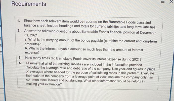 nothing else Data table Requirements 1. Show how each relevant item would