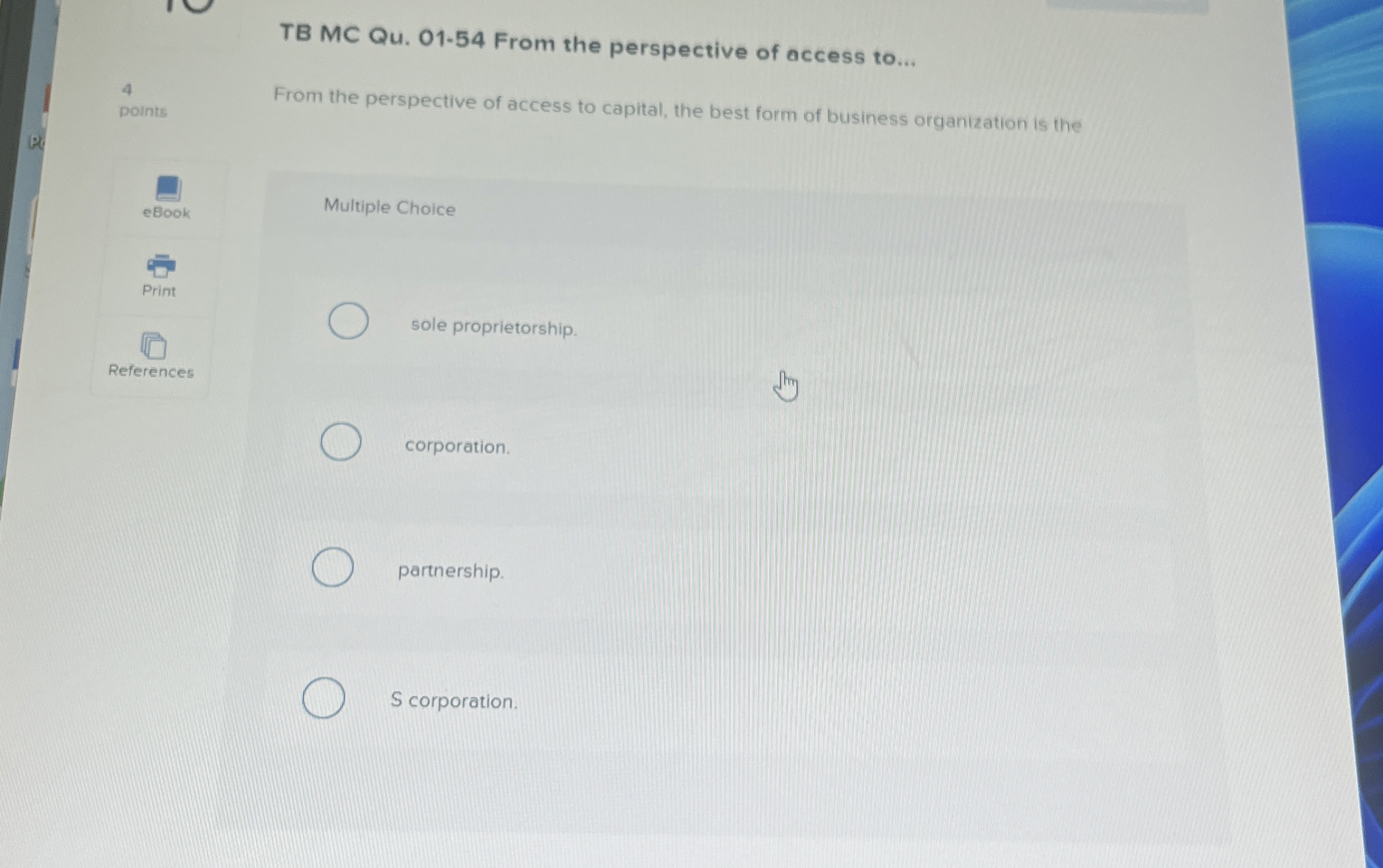  TB MC Qu.01-54 From the perspective of access to... 4 point: