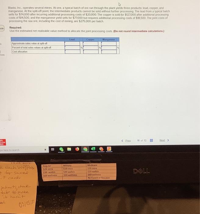  Blasto, Inc., operates several mines At one, a typical batch of