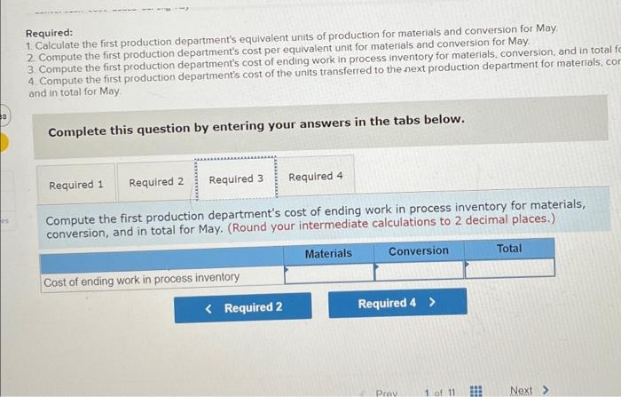 of steps carried out in production departments. All of the material that