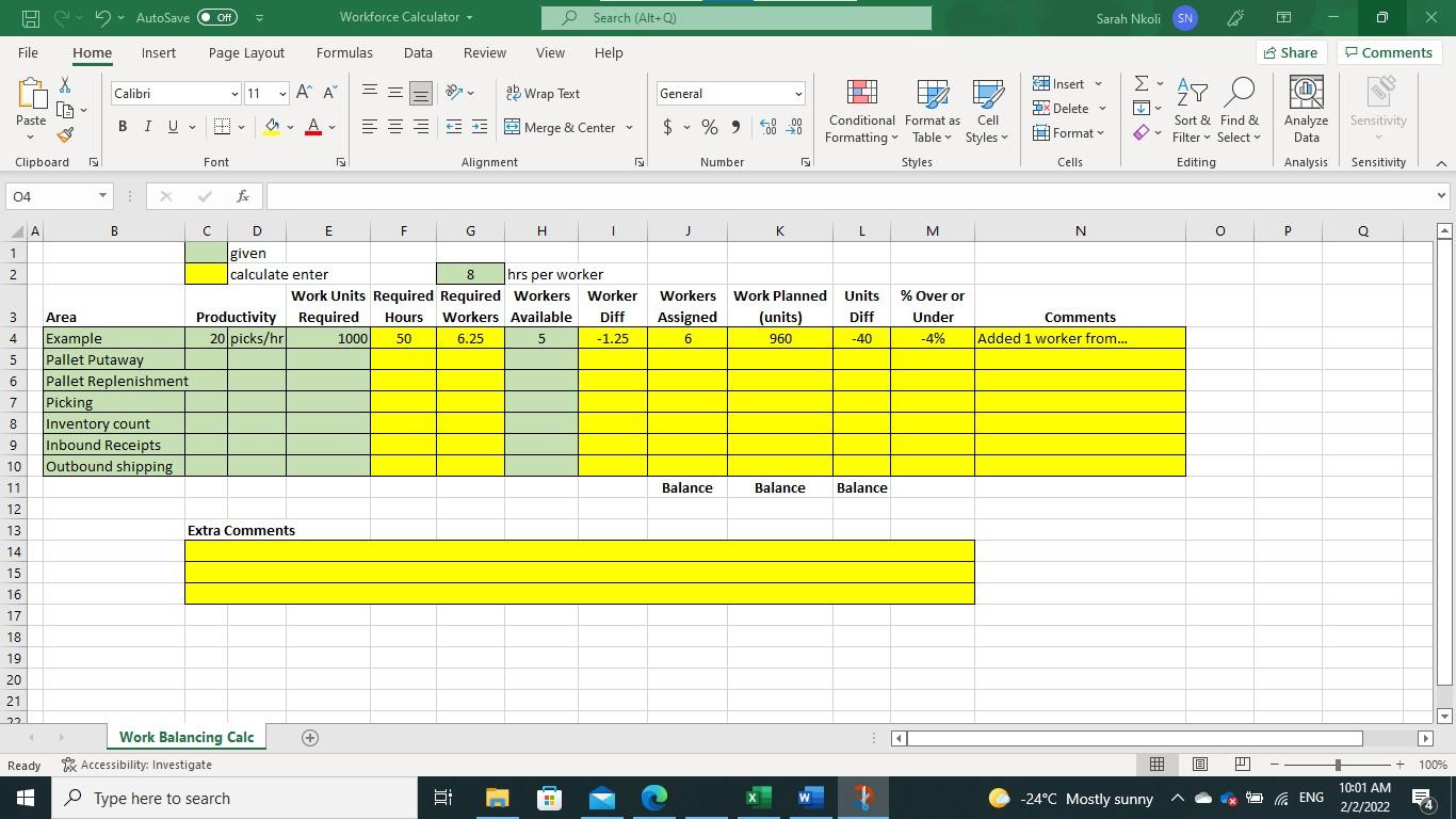  Workforce Balancing Task This is an individual assignment worth 3%. You