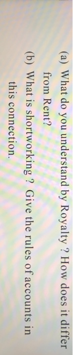  (a) What do you understand by Royalty? How does it differ