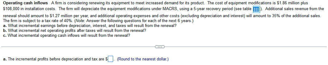 For question B I need the net operating profits after taxes for