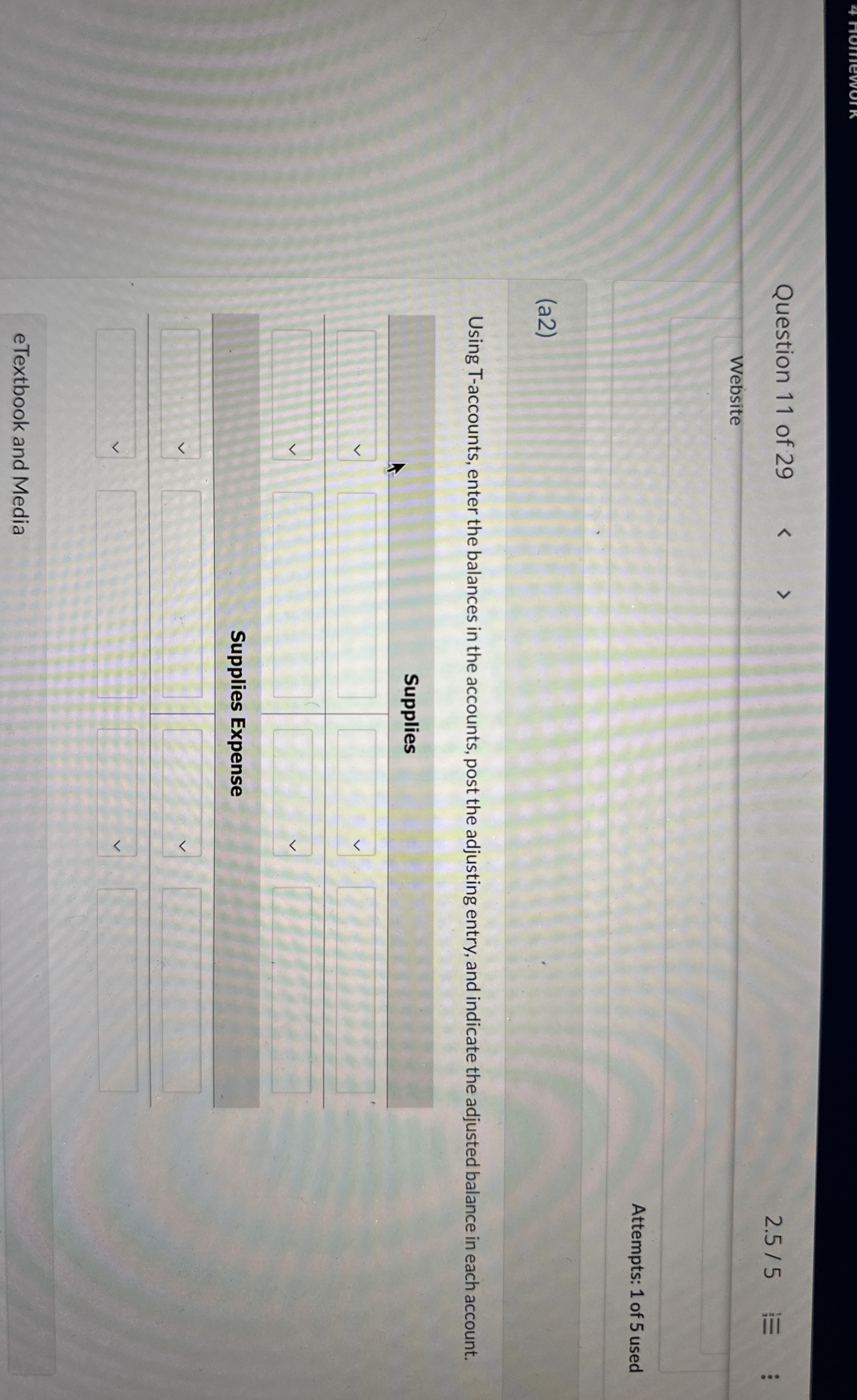  (a2) Using T-accounts, enter the balances in the accounts, post the