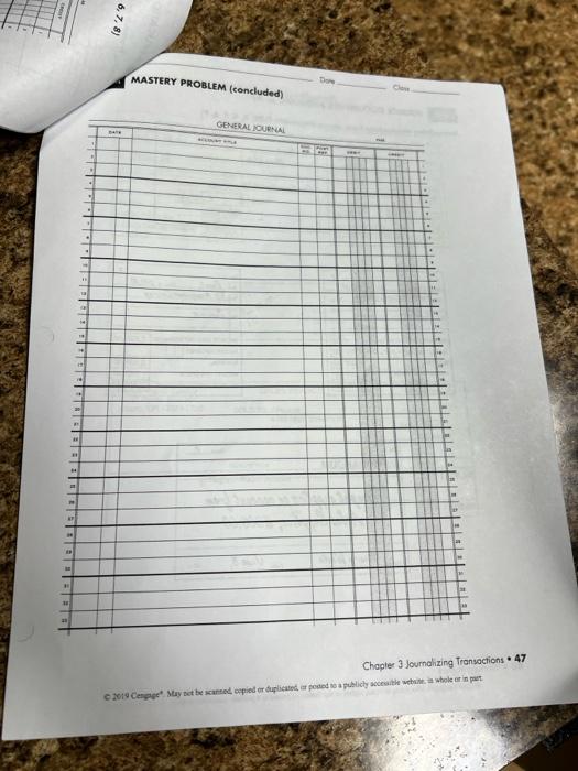 Supply Mart, $600.00,M1 2) April 7 - Paid cash for insurance, $500.00,C2.