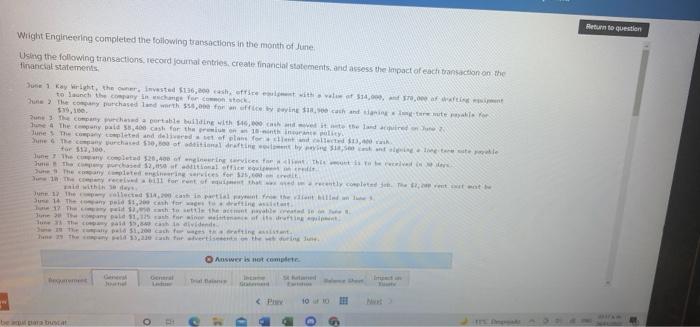 what is the answer to the wrong ones? Return to question Wright