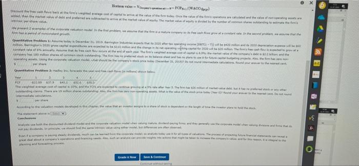 quantitive problems one and two AR Daha than the man ../(WACC) the