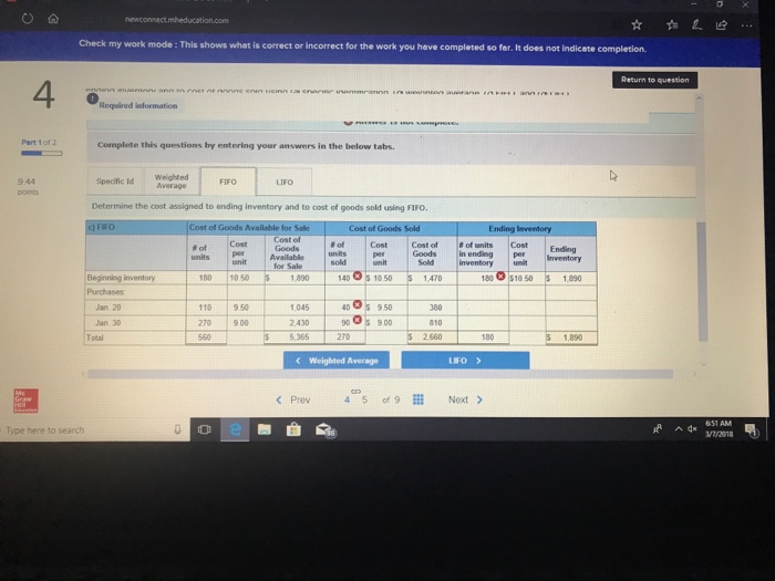 and sales data for its only product Activities Beginning Units sold at