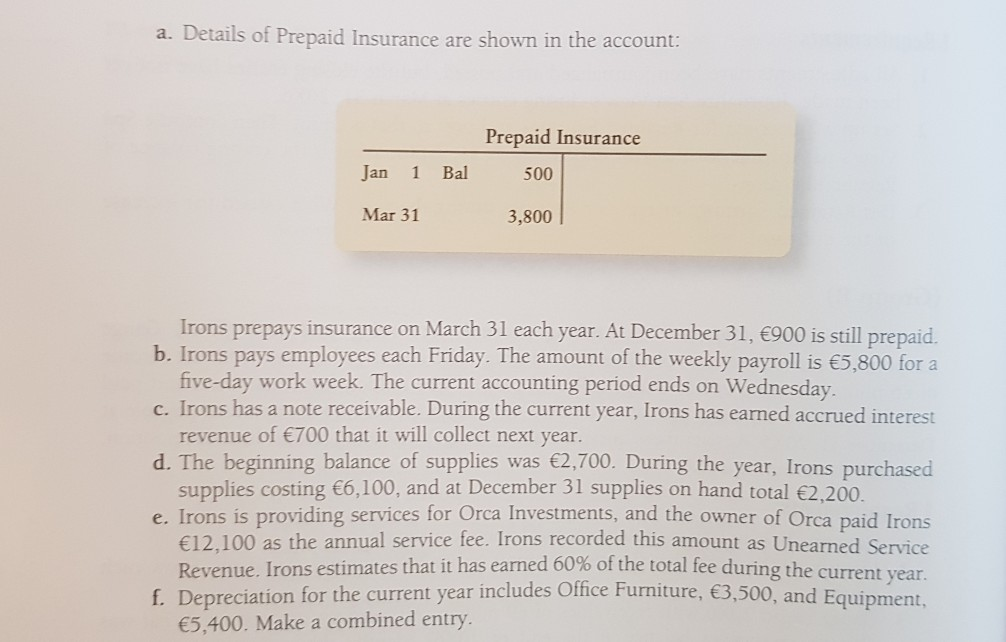 needed on December 31, the end of the current accounting period, for