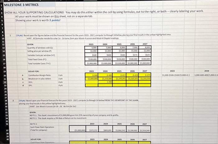  HOW ALL YOUR SUPPORTING CALCULATIONSI You may do this either within
