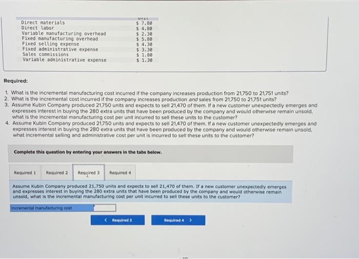 21,750 to 21,751 units? 2. What is the incremental cost incurred if
