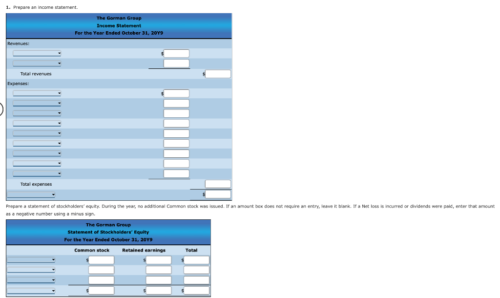 and Closing Entries The Gorman Group is a financial planning services firm