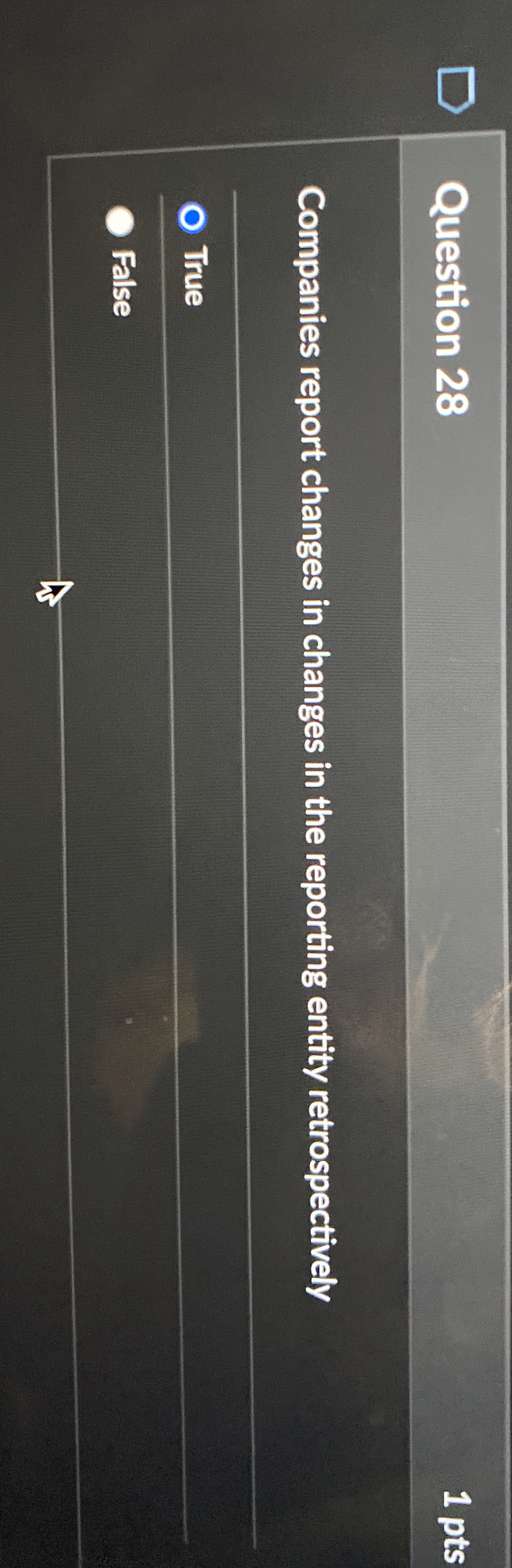  Question 28 Companies report changes in changes in the reporting entity