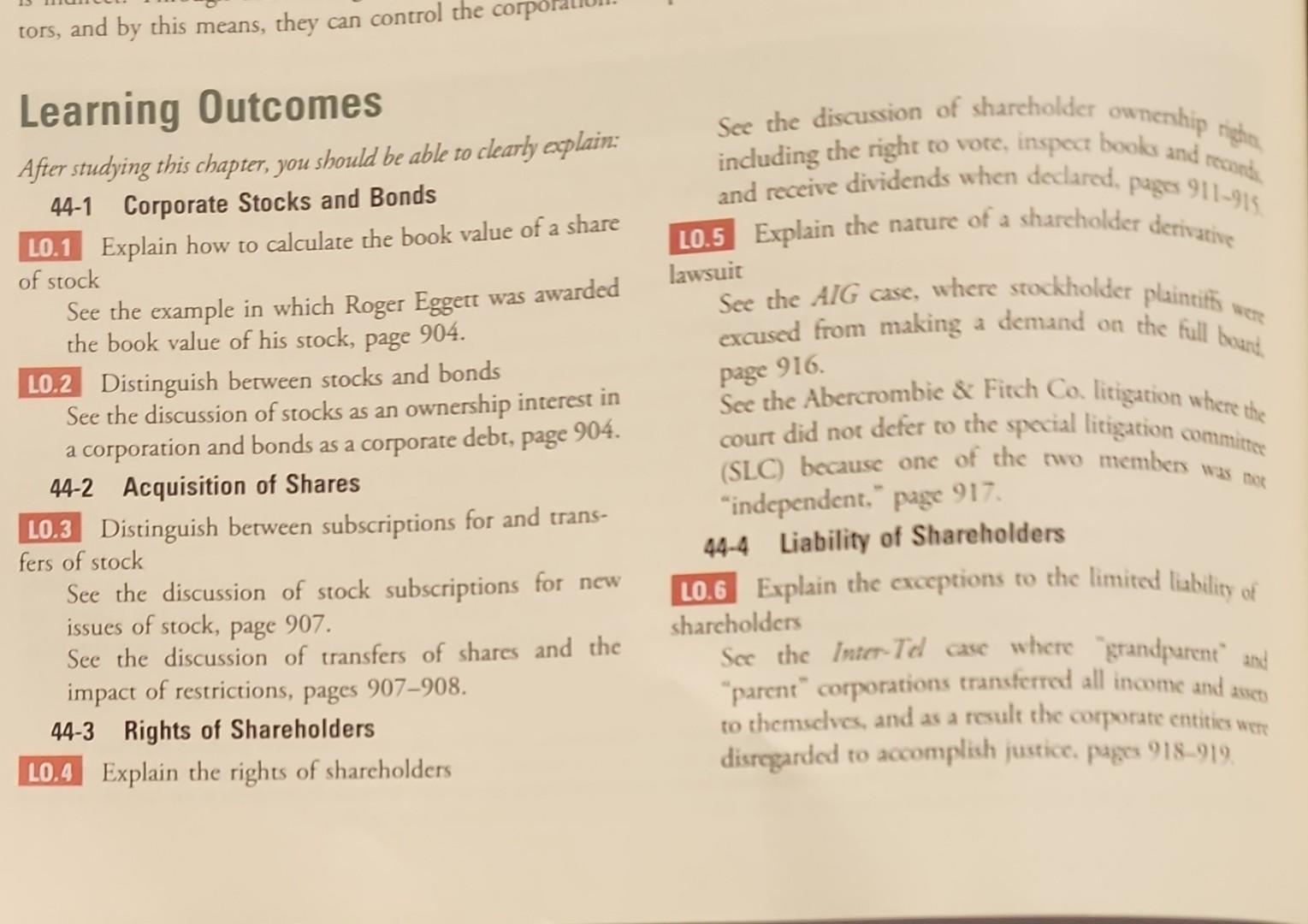  Learning Outcomes After studying this chapter, you should be able to