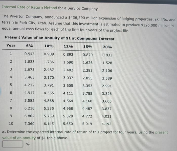 per year for 7 years. Project 2 has a computed net present