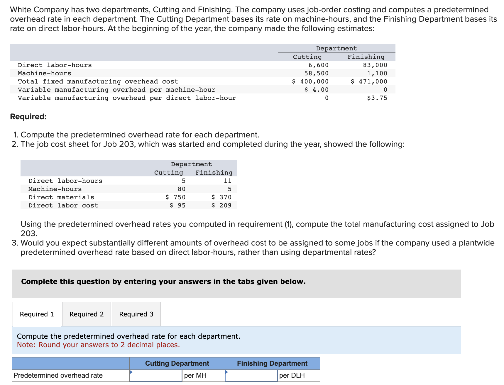  Using the predetermined overhead rates you computed in requirement (1), compute