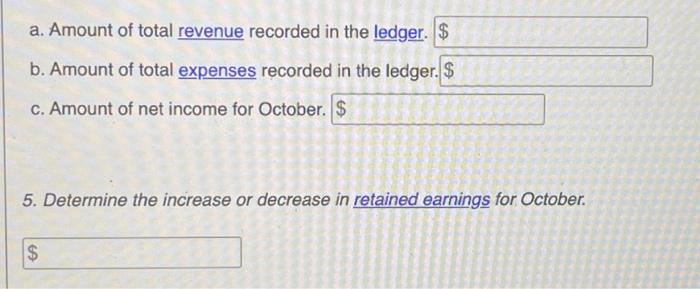 or decrease in retained earnings for October. 1 Jay Crowley transferred cash