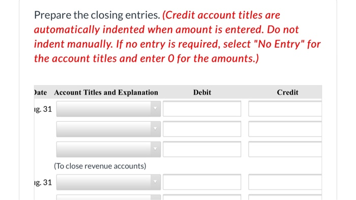 August 31, 2021 Account Titles Debit Cash $12,000 Accounts receivable 7,300 Equipment