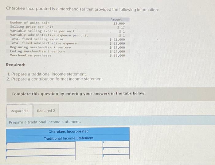 please help!! Ill leave a rate!! Cherokee Incorporated is a merchandiser that