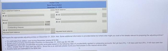 - Actul count ol ending metchandso iventory on December 31, 2024 was