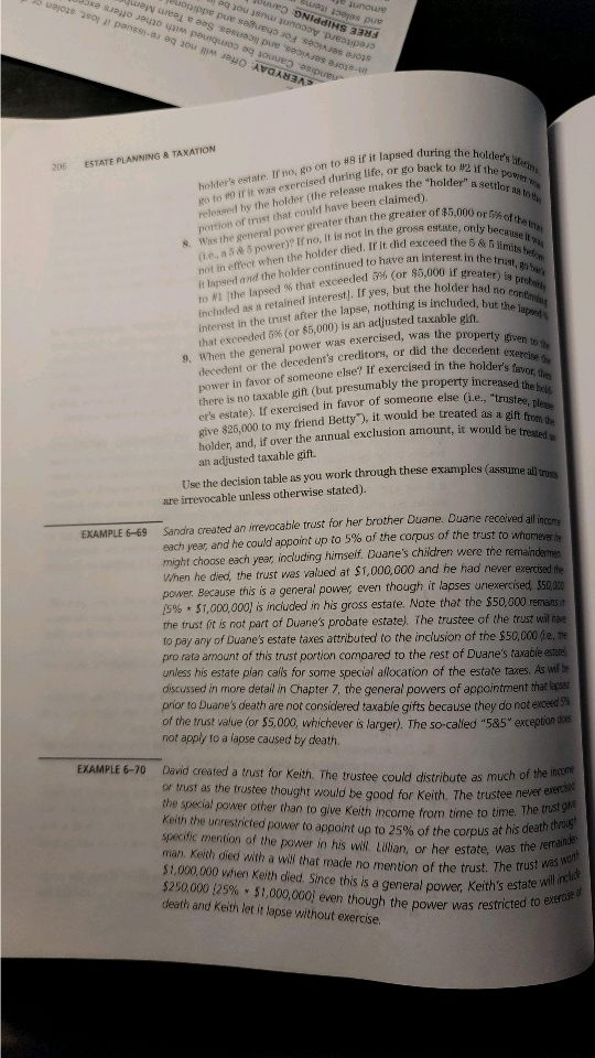 help answer the questions The Estate Tax 205 EXAMPLE 6-68 Continuing the