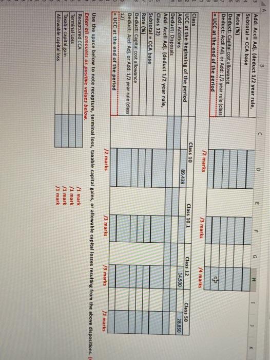 2021 for its tangible assets as follows: Class 1 (4%) - Note