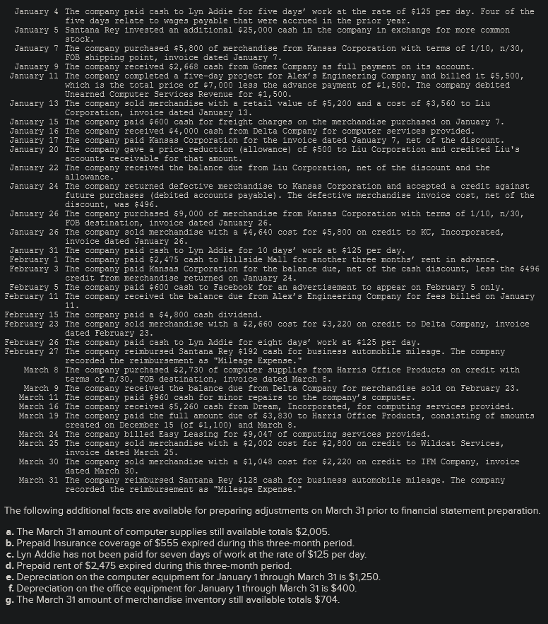 P4 [The following information applies to the questions displayed below.) Santana Rey