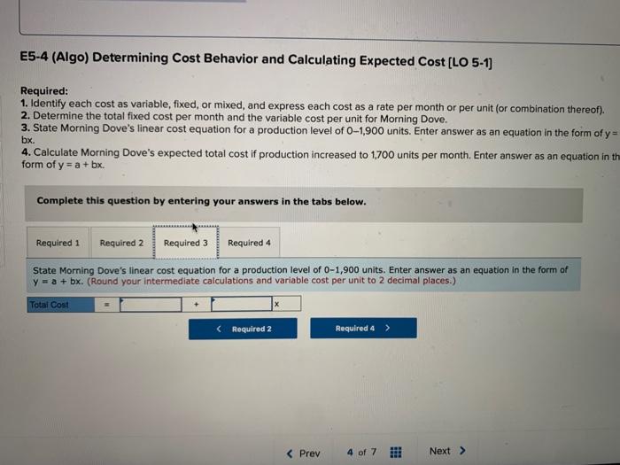 0-1,900 units, and monthly production costs for the production of 1,500 units