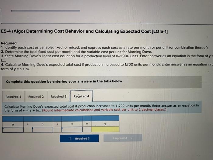follow. Morning Dove's utilities and maintenance costs are mixed with the fixed