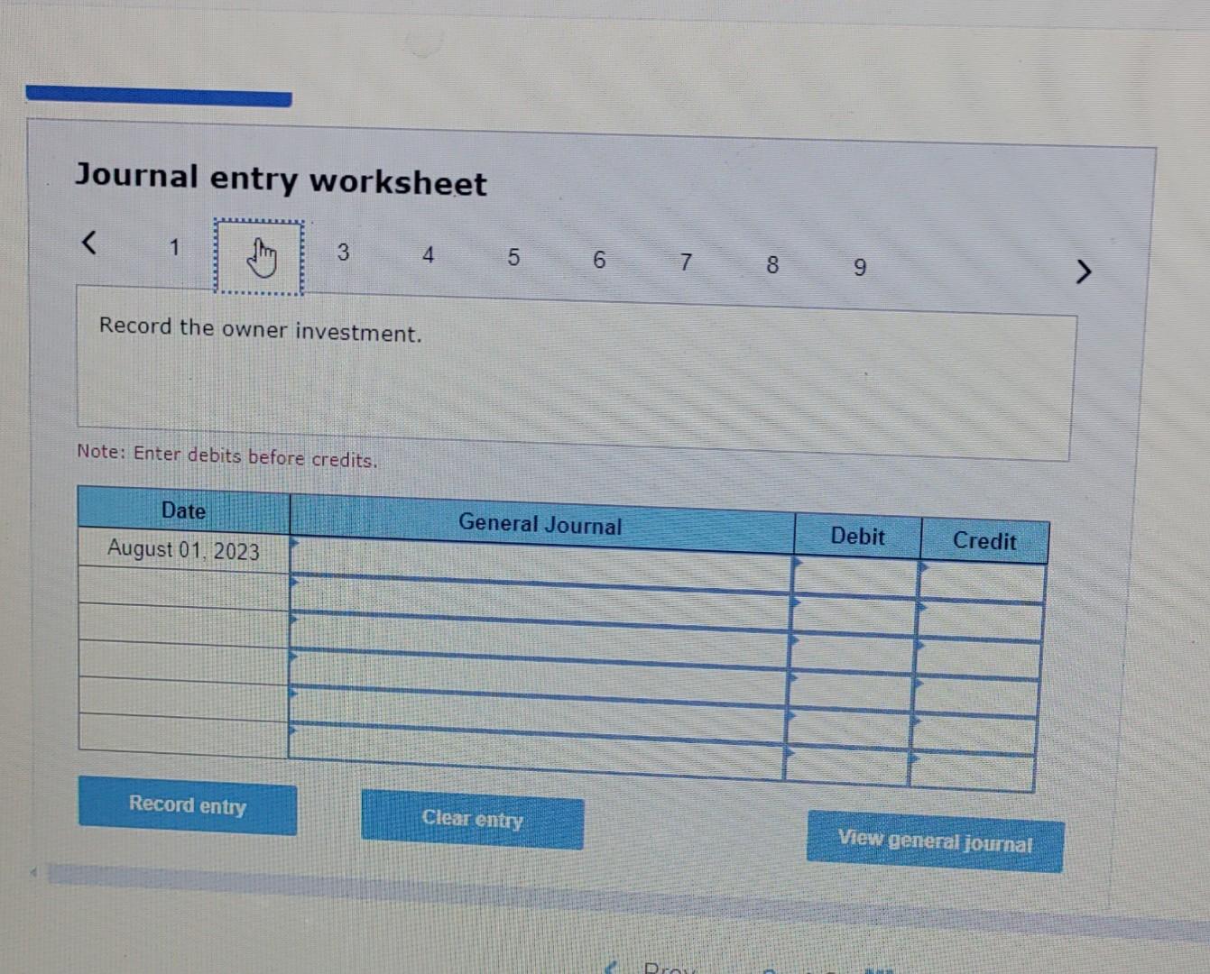 entry for the two-thirds of the advance earned. Note: Enter debits before
