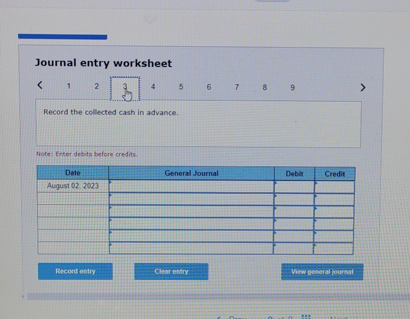 credits. 2\&3. Post the entries to the accounts; calculate the ending balance