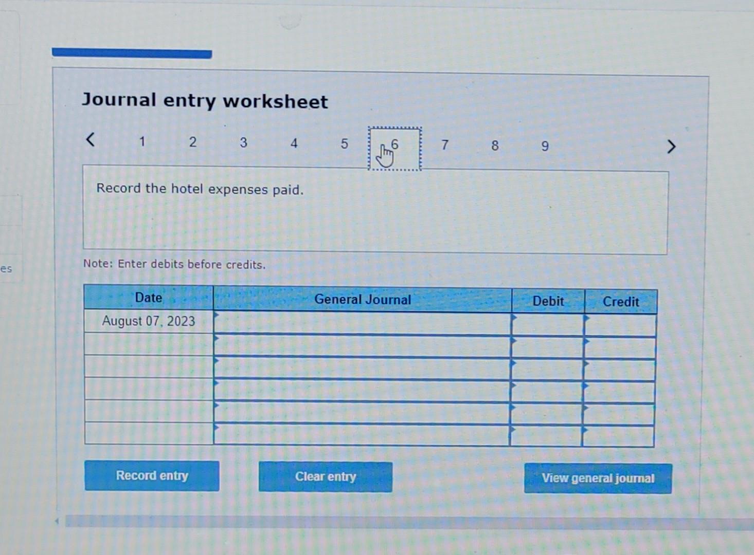 of their liquidity.) Journal entry worksheet 123 Record the discussion of a