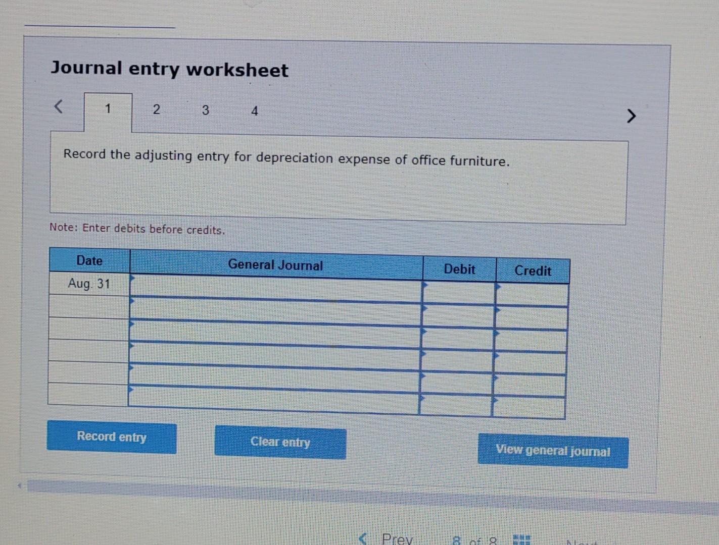 on account. Note: Enter debits before credits. Journal entry worksheet Note: Enter